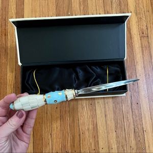 MacKenzie Childs letter opener in parchment check